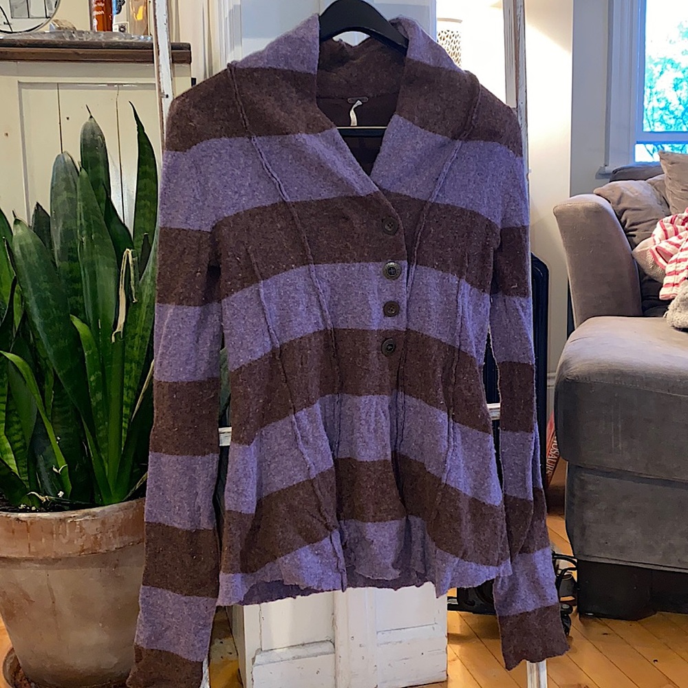 FREE PEOPLE sweater/jacket button high collar S